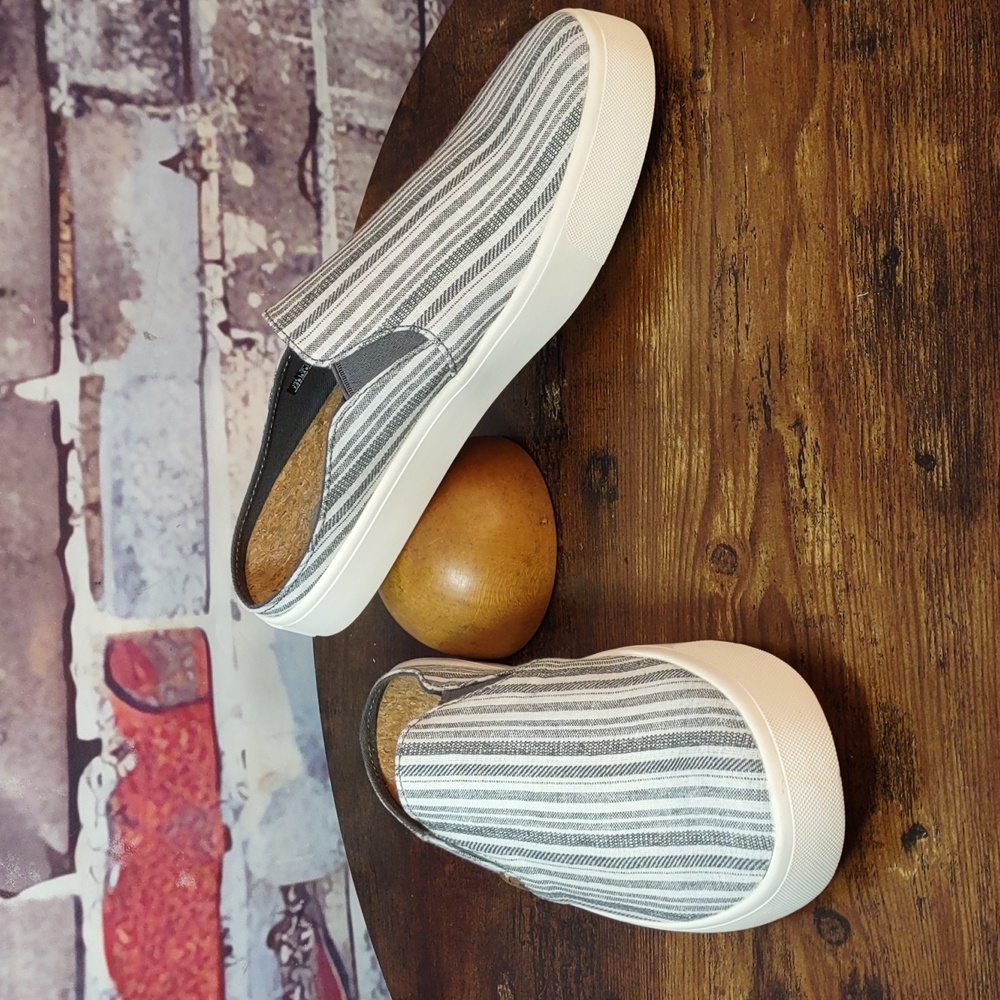 Revitalign "Esplanade" Stripe Canvas Slip-on Sneakers - Picture 2 of 16